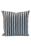 Painterly Stripe Pillow in Mariner's Blue on Natural Linen - Design No. Five