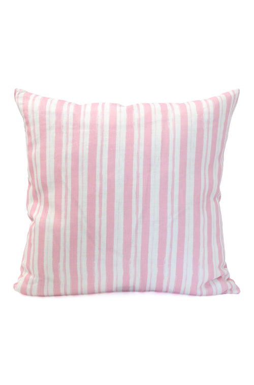 Painterly Stripe Pillow in Seashell on Oyster Linen - Design No. Five
