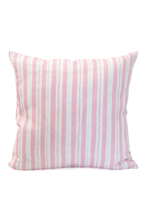 Painterly Stripe Pillow in Seashell on Oyster Linen - Design No. Five