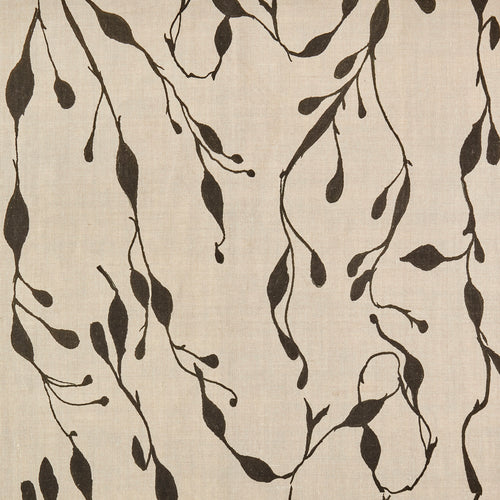 Seaweed XL Black on Natural Linen - Design No. Five