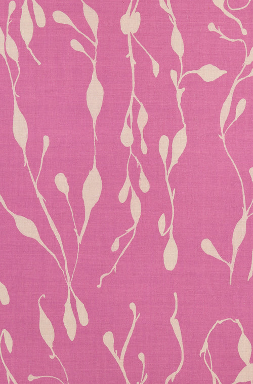 Seaweed XL Raspberry on Natural Linen - Design No. Five