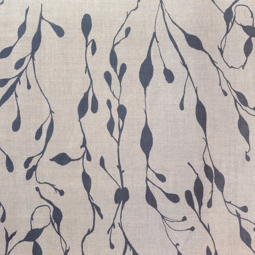 Seaweed in Cape Cod Grey on Natural Linen - Design No. Five