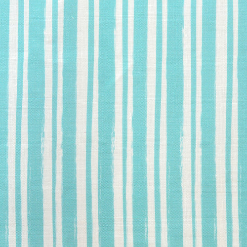 Painterly Stripe in Ocean on Oyster Linen - Design No. Five
