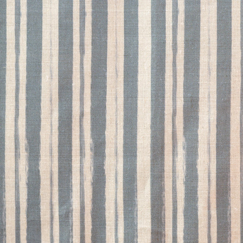 Painterly Stripe in Cape Cod Grey on Natural Linen - Design No. Five