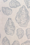 Oyster Shell in Cape Cod Grey on Natural Linen - Design No. Five